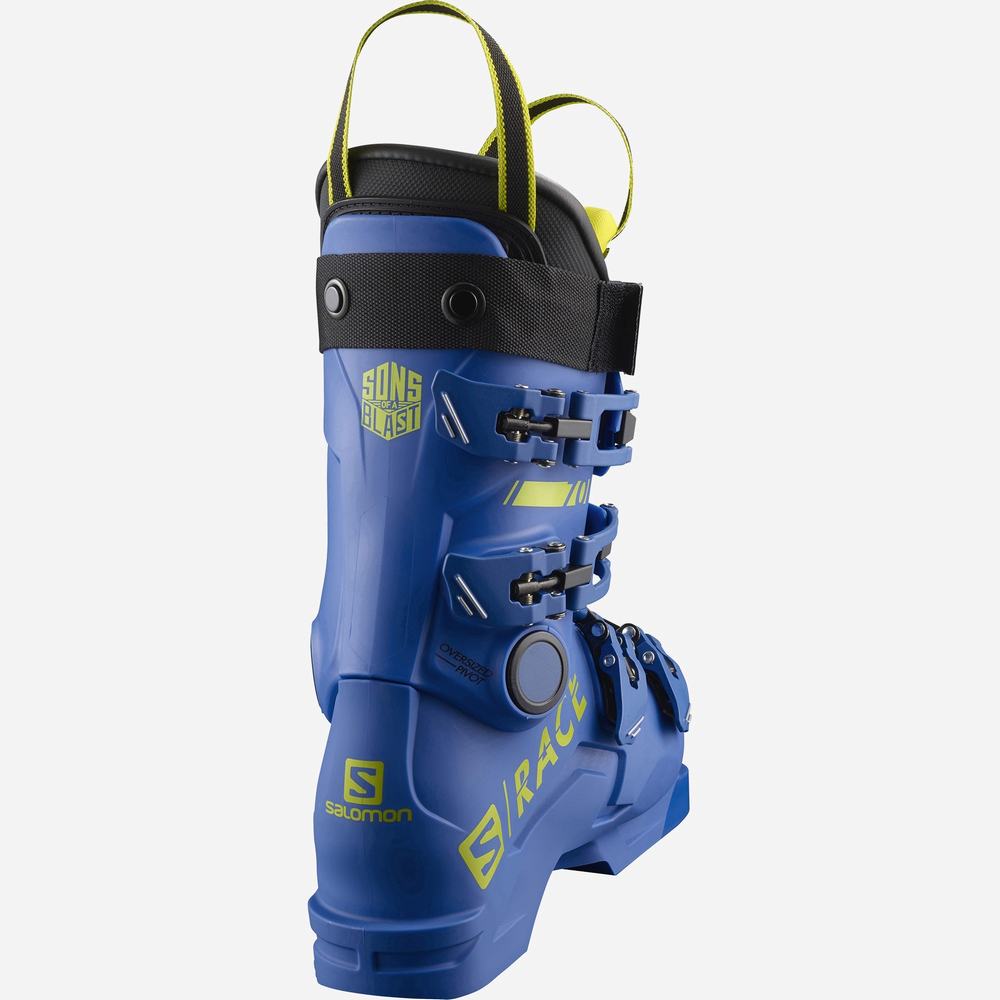 Bottes Ski Salomon S/Race 70 Enfant Bleu Vert Noir | France-8736942