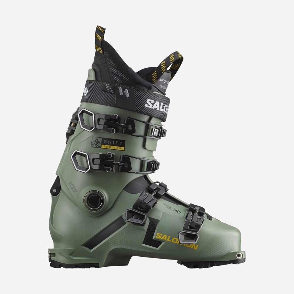 Bottes Ski Salomon Shift Pro 100 At Homme Vert Noir | France-3982714