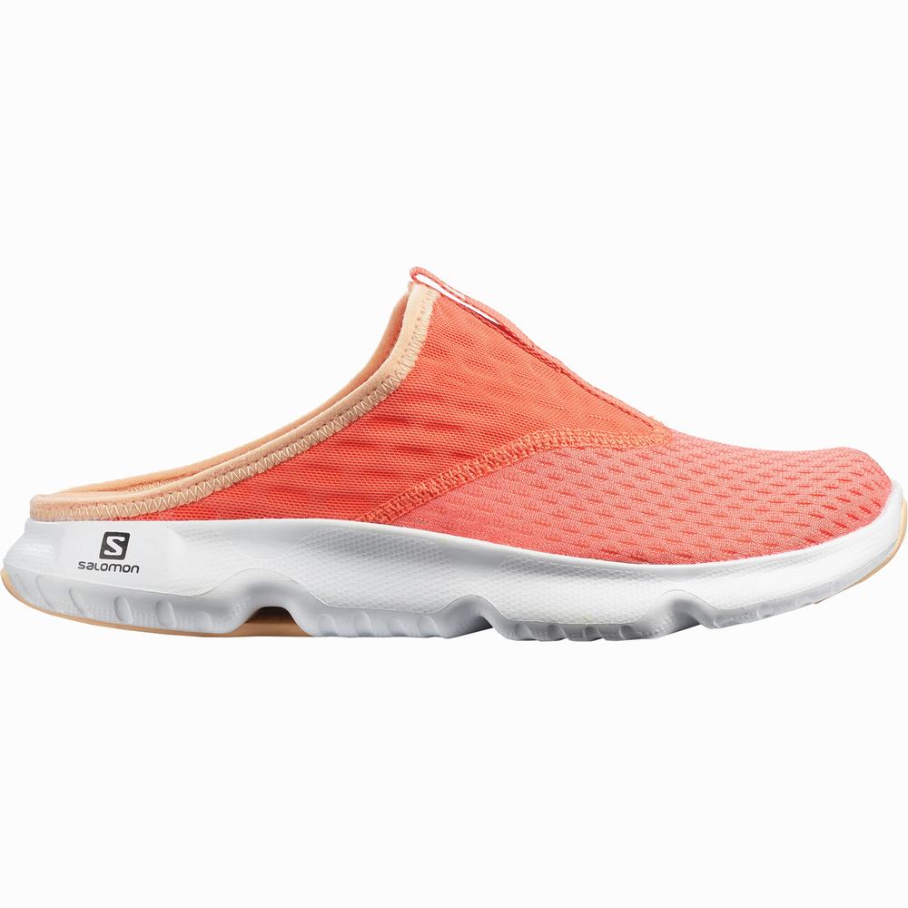 Chaussures De Récupération Salomon Reelax Claquette 5.0 Femme Corail Blanche Blanche | France-7621953