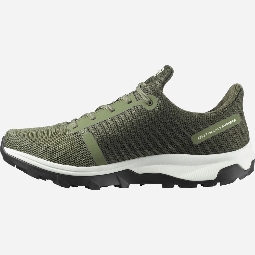 Chaussures Randonnée Salomon Outbound Prism Gore-tex Homme Vert Foncé Vert Olive | France-3762109