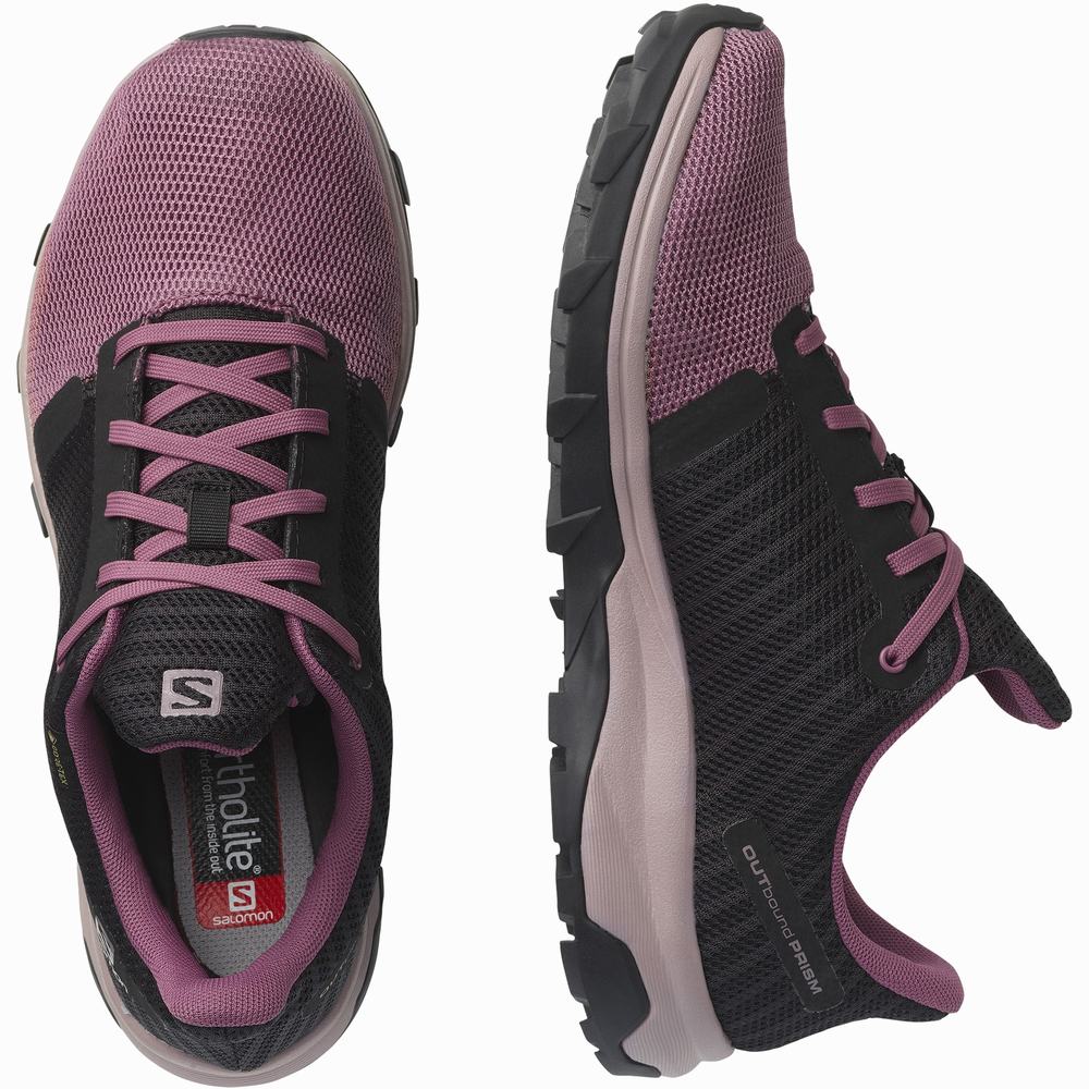 Chaussures Randonnée Salomon Outbound Prism Gore-tex Femme Violette Noir | France-3914280