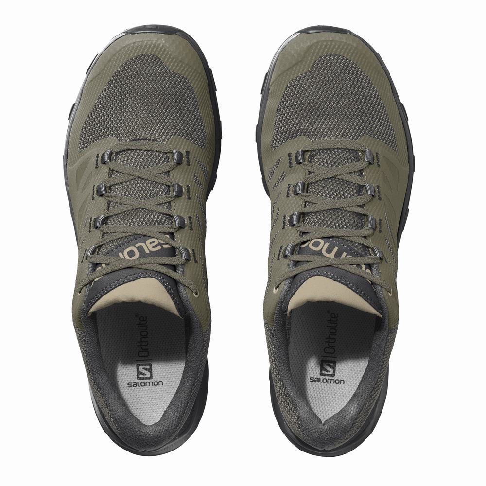 Chaussures Randonnée Salomon Outline Gore-tex Homme Vert Olive Noir | France-0325461