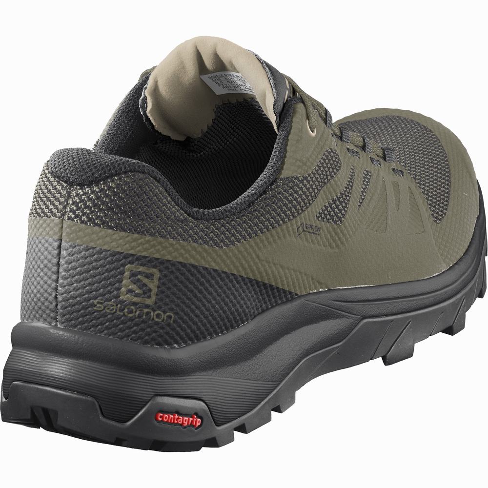 Chaussures Randonnée Salomon Outline Gore-tex Homme Vert Olive Noir | France-0325461