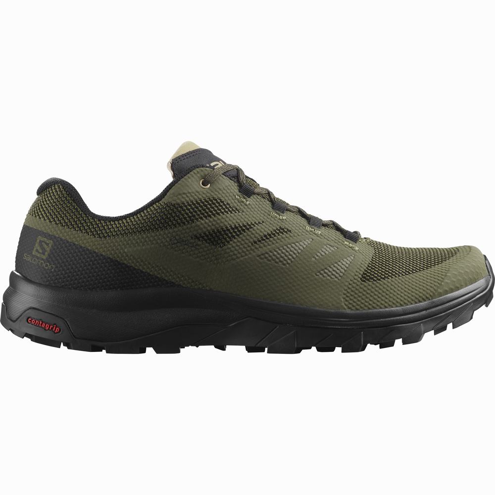 Chaussures Randonnée Salomon Outline Gore-tex Homme Vert Olive Noir | France-0325461