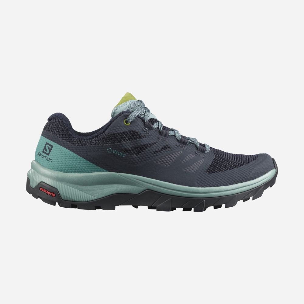 Chaussures Randonnée Salomon Outline Gore-tex Femme Bleu Marine Camouflage | France-4083196