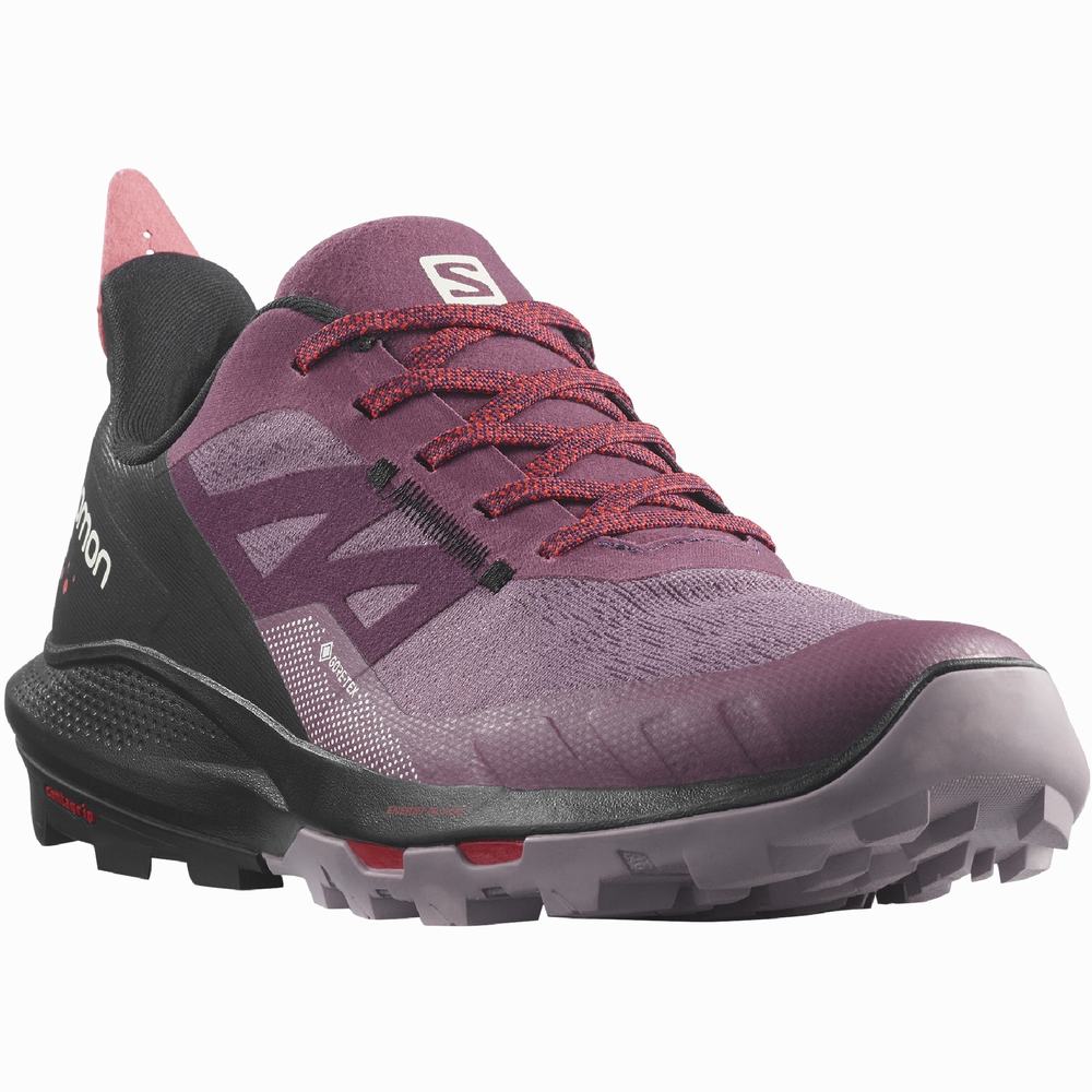 Chaussures Randonnée Salomon Outpulse Gore-tex Femme Violette Noir Rouge | France-9627451