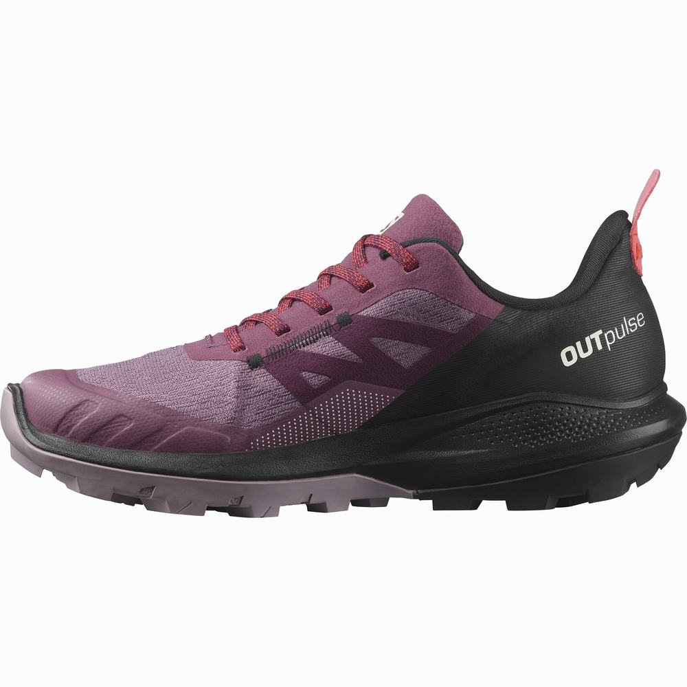 Chaussures Randonnée Salomon Outpulse Gore-tex Femme Violette Noir Rouge | France-9627451