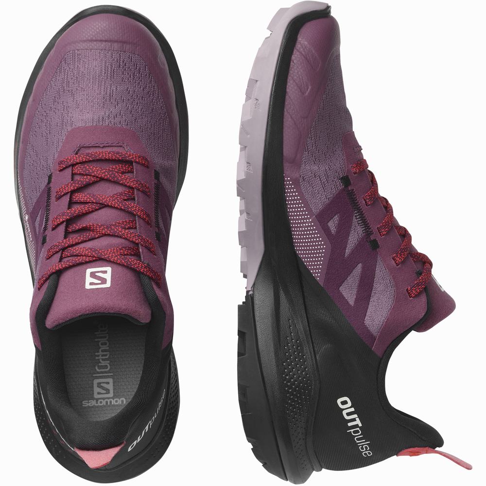 Chaussures Randonnée Salomon Outpulse Gore-tex Femme Violette Noir Rouge | France-9627451