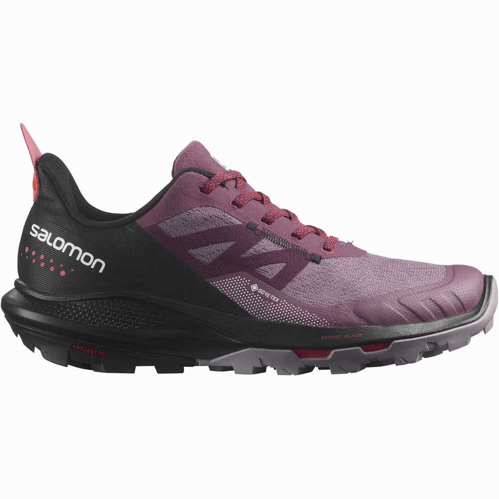 Chaussures Randonnée Salomon Outpulse Gore-tex Femme Violette Noir Rouge | France-9627451