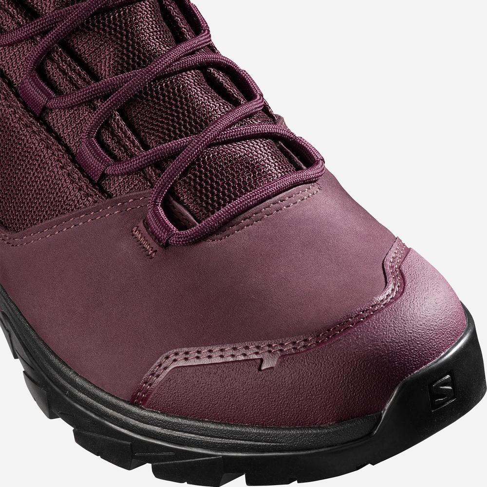 Chaussures Randonnée Salomon Outward Gore-tex Femme Bordeaux Noir | France-5290468