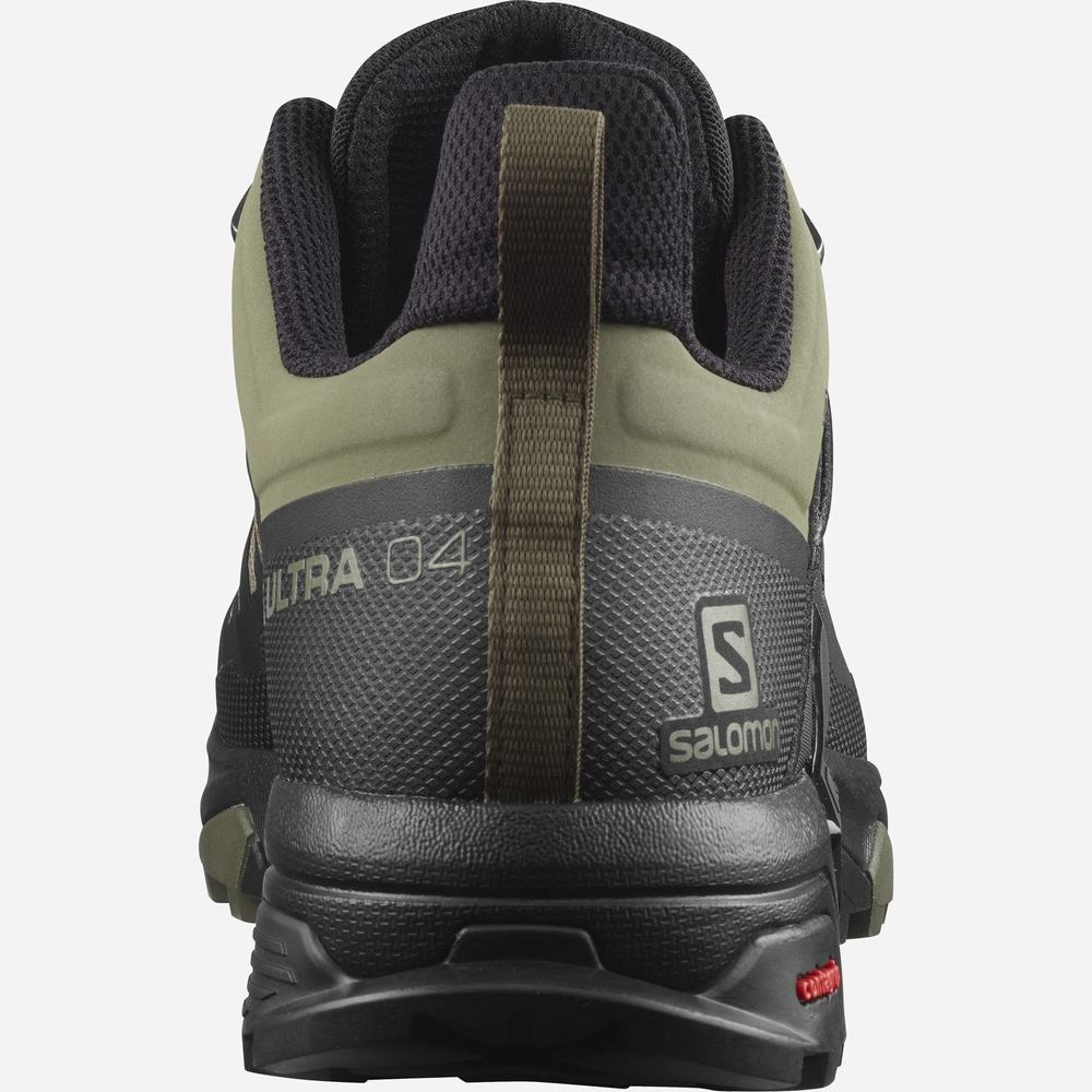 Chaussures Randonnée Salomon X Ultra 4 Larges Gore-tex Homme Vert Foncé Noir Vert Olive | France-2950647