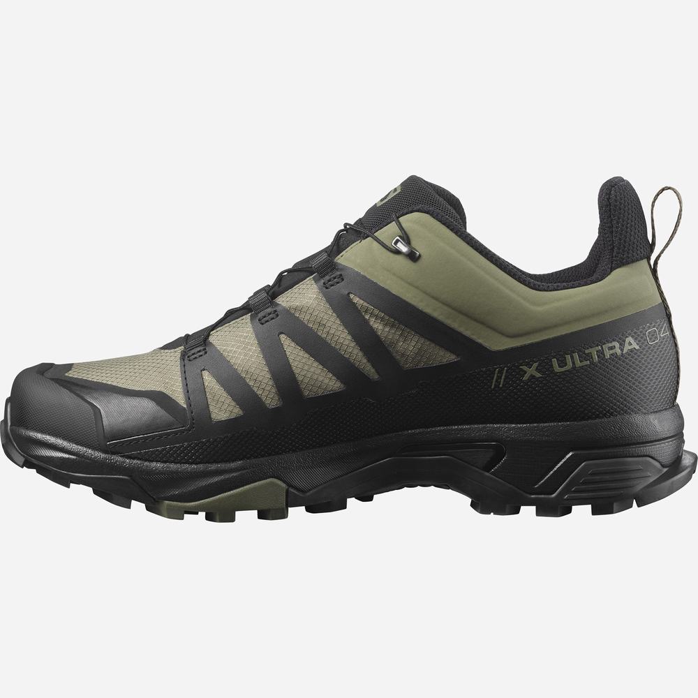 Chaussures Randonnée Salomon X Ultra 4 Larges Gore-tex Homme Vert Foncé Noir Vert Olive | France-2950647