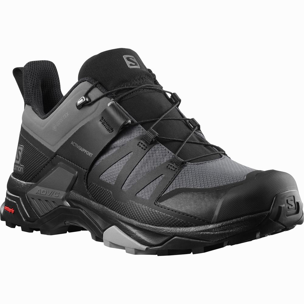 Chaussures Randonnée Salomon X Ultra 4 Larges Gore-tex Homme Bleu Marine Noir | France-6035217