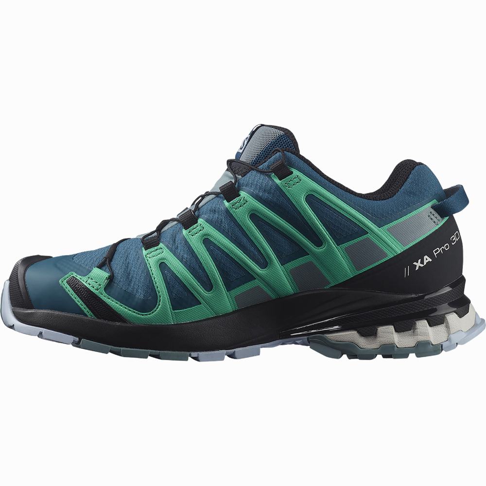 Chaussures Randonnée Salomon Xa Pro 3d V8 Gore-tex Femme Bleu Menthe | France-0236159