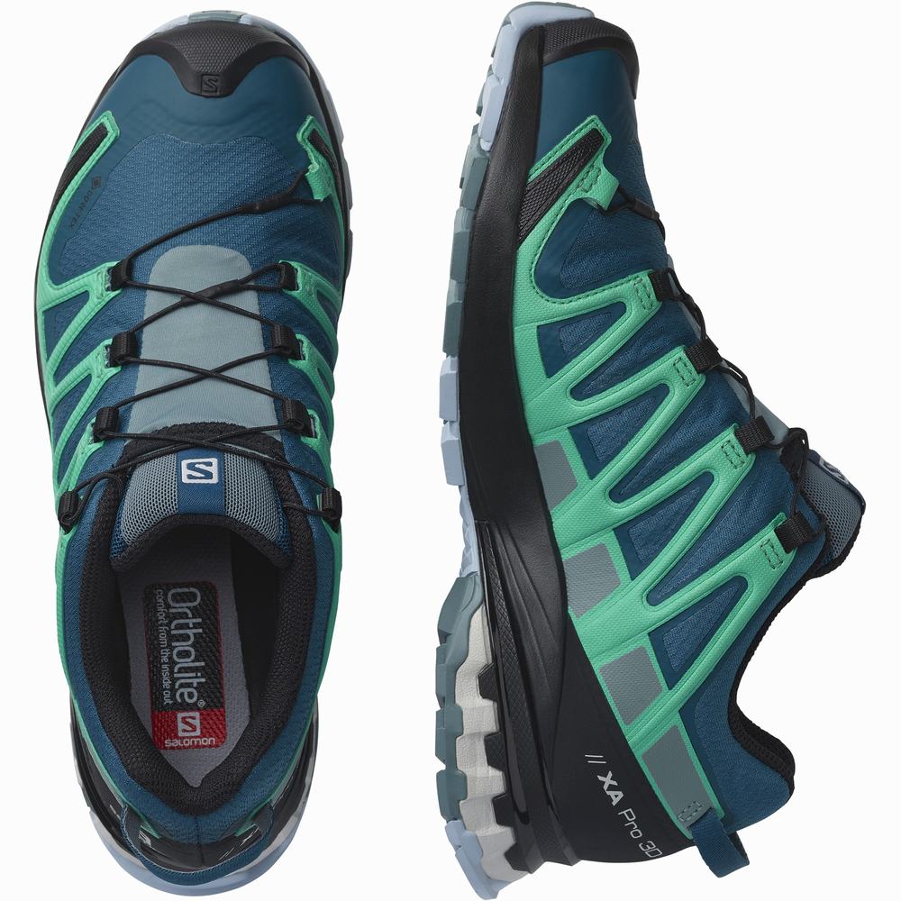 Chaussures Randonnée Salomon Xa Pro 3d V8 Gore-tex Femme Bleu Menthe | France-0236159