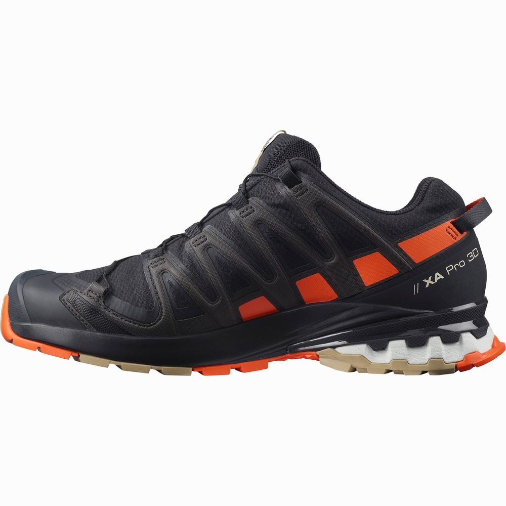 Chaussures Randonnée Salomon Xa Pro 3d V8 Gore-tex Homme Bleu Marine Rouge Orange | France-2790863