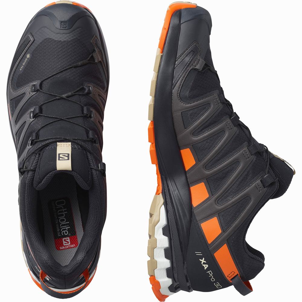 Chaussures Randonnée Salomon Xa Pro 3d V8 Gore-tex Homme Bleu Marine Rouge Orange | France-2790863