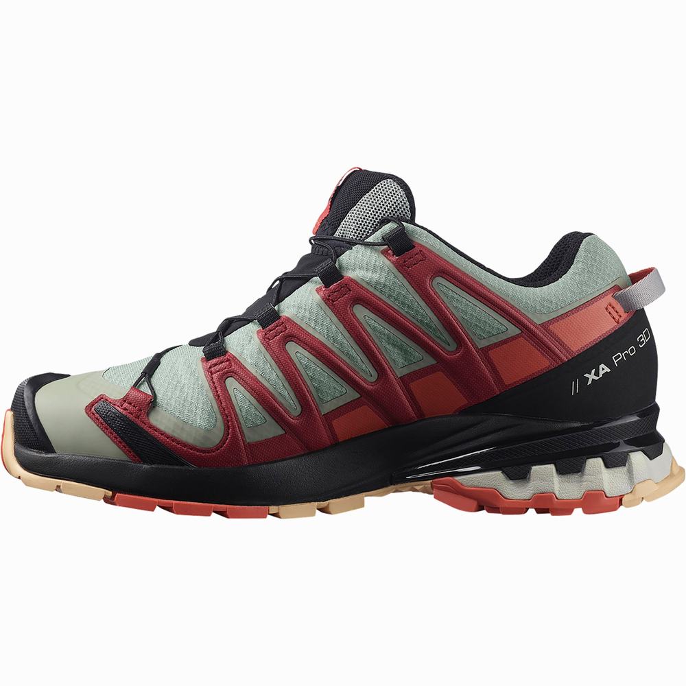 Chaussures Randonnée Salomon Xa Pro 3d V8 Gore-tex Femme Vert Rouge Foncé | France-4328671