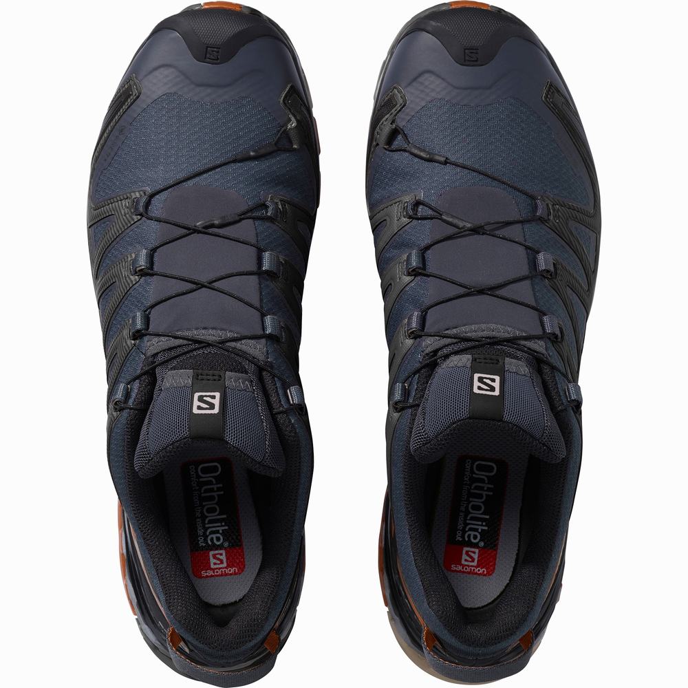 Chaussures Randonnée Salomon Xa Pro 3d V8 Gore-tex Larges Homme Bleu Marine Noir | France-6134029