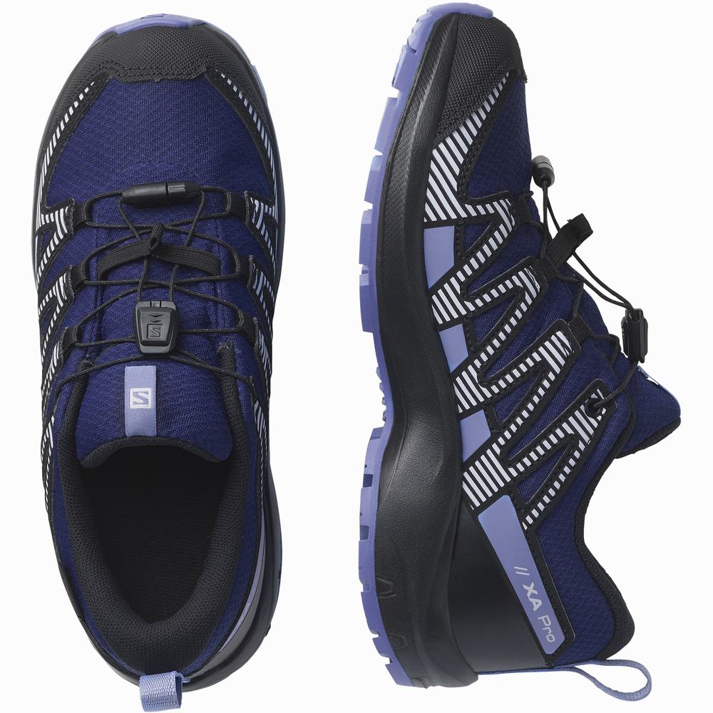 Chaussures Randonnée Salomon Xa Pro V8 Climasalomon™ Imperméables Enfant Noir Violette | France-4038796