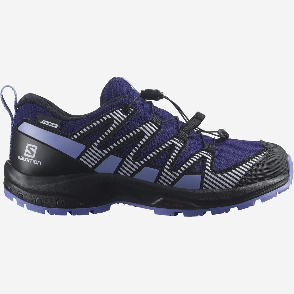 Chaussures Randonnée Salomon Xa Pro V8 Climasalomon™ Imperméables Enfant Noir Violette | France-4038796