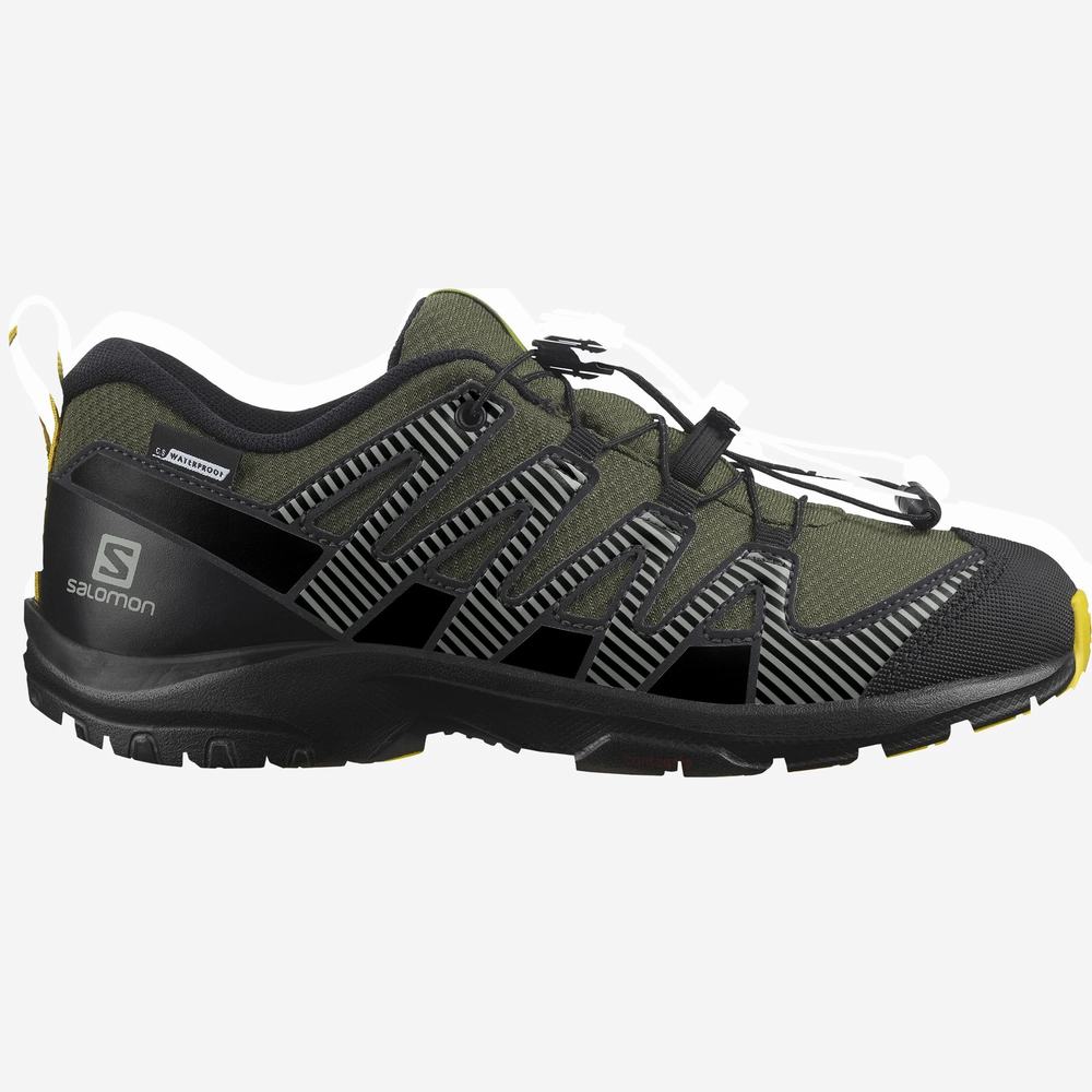 Chaussures Randonnée Salomon Xa Pro V8 Climasalomon™ Imperméables Enfant Vert Olive Noir | France-7029345