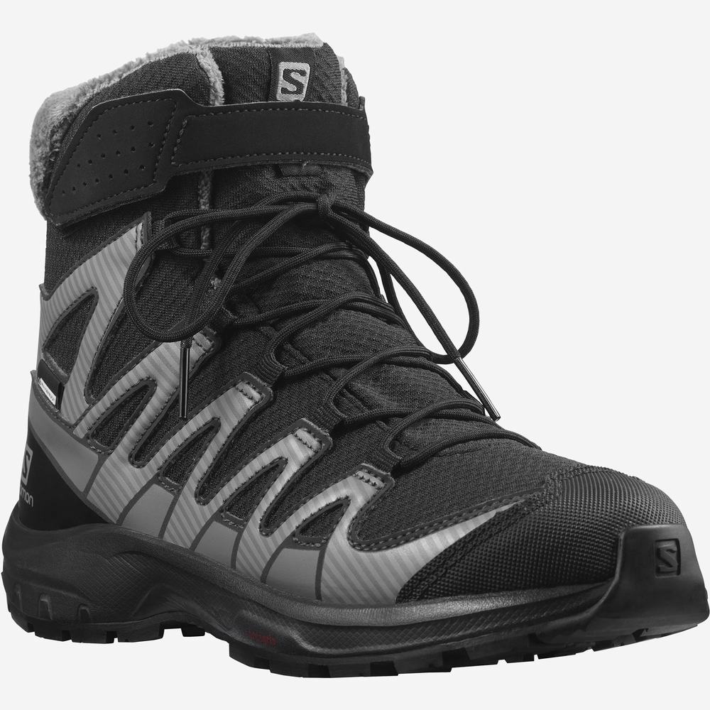 Chaussures Randonnée Salomon Xa Pro V8 D'hiver Climasalomon™ Imperméables Enfant Noir | France-8967140