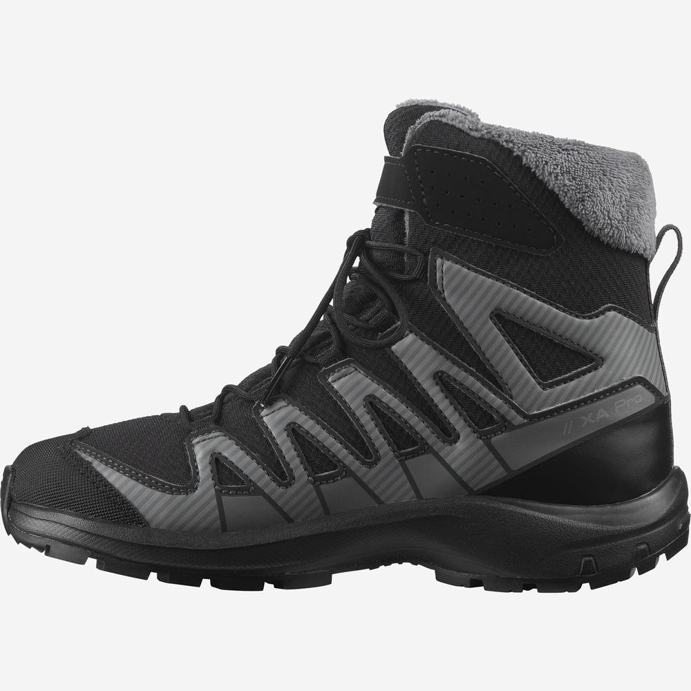 Chaussures Randonnée Salomon Xa Pro V8 D'hiver Climasalomon™ Imperméables Enfant Noir | France-8967140