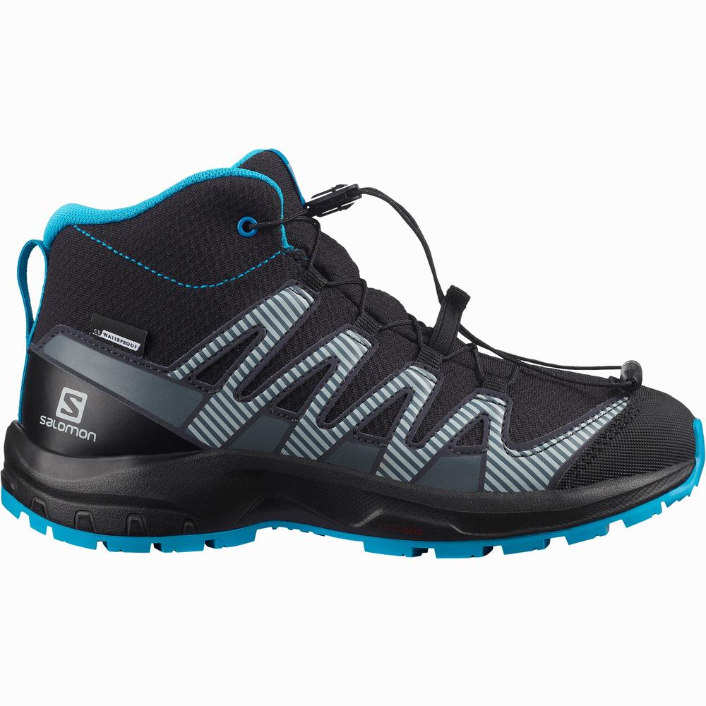 Chaussures Randonnée Salomon Xa Pro V8 Mid Climasalomon™ Imperméables Enfant Noir | France-7243086