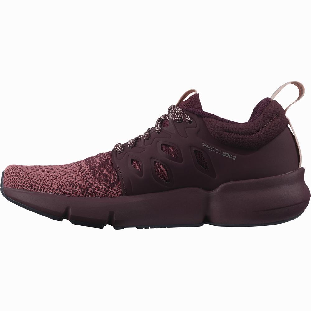 Chaussures Running Salomon Predict Soc 2 Femme Bordeaux | France-6521497