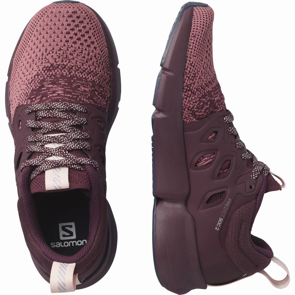 Chaussures Running Salomon Predict Soc 2 Femme Bordeaux | France-6521497