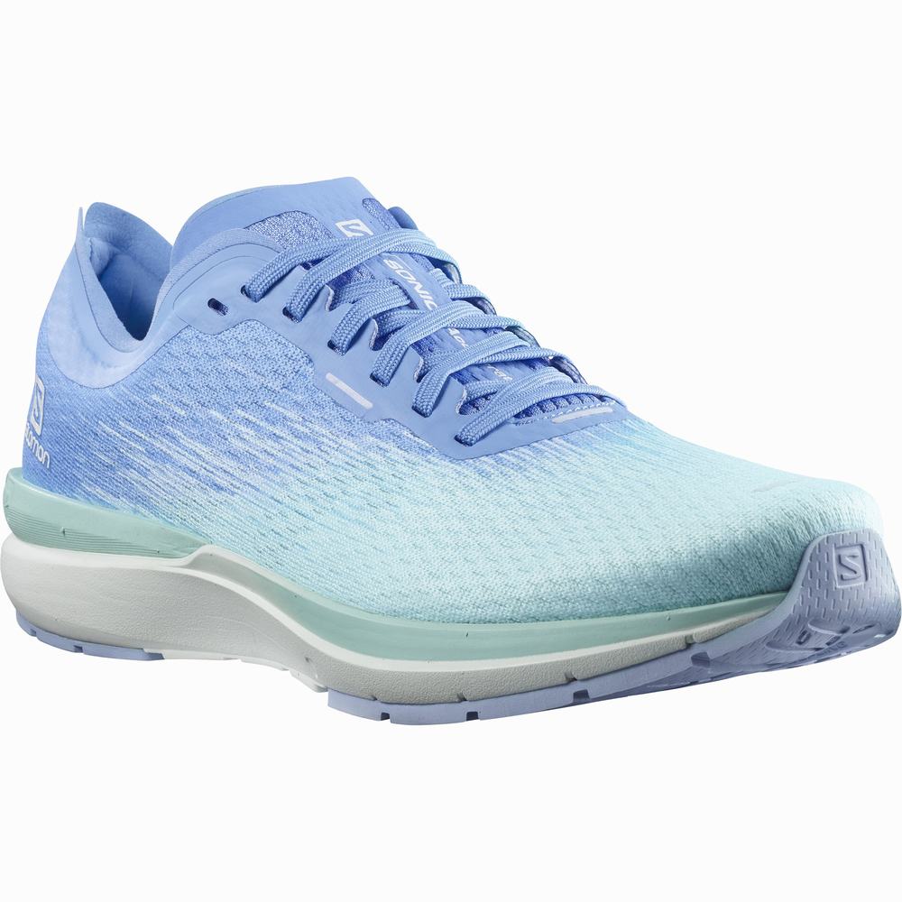 Chaussures Running Salomon Sonic 4 Accelerate Femme Marron Turquoise Blanche Bleu | France-0629531