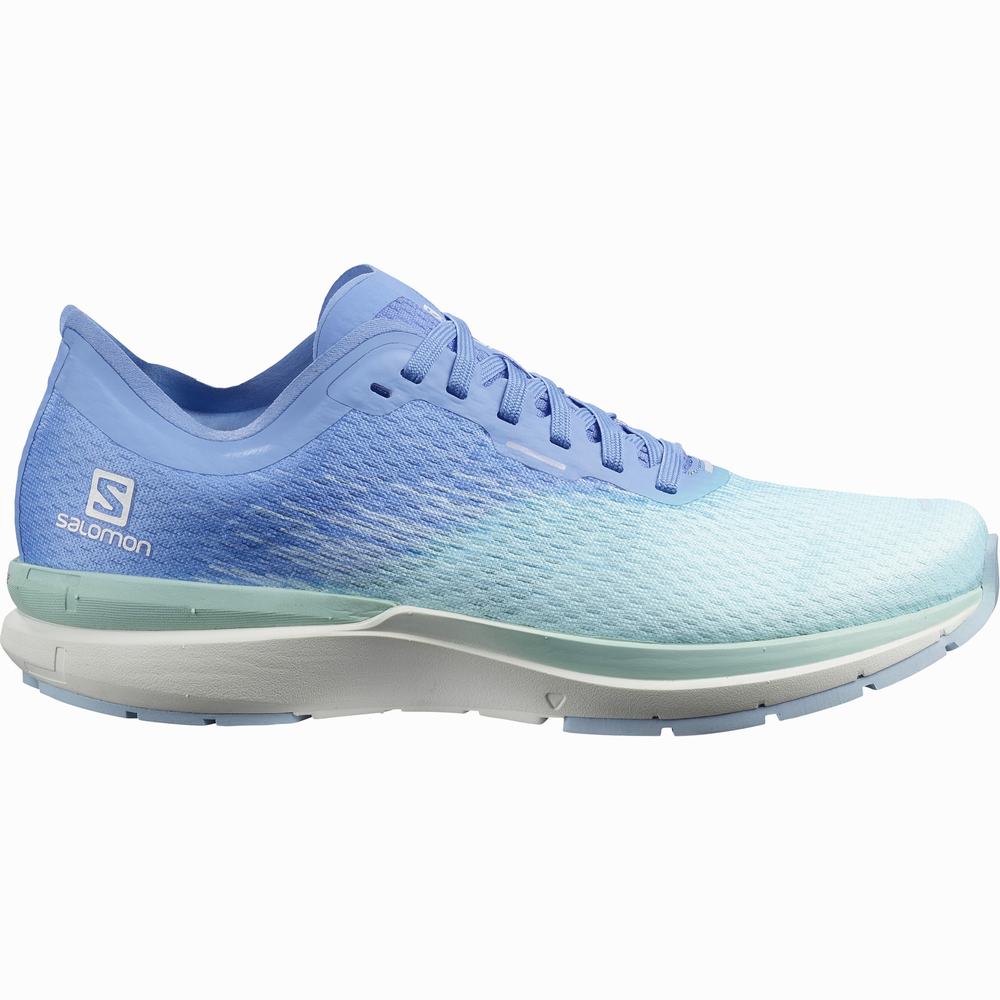 Chaussures Running Salomon Sonic 4 Accelerate Femme Marron Turquoise Blanche Bleu | France-0629531