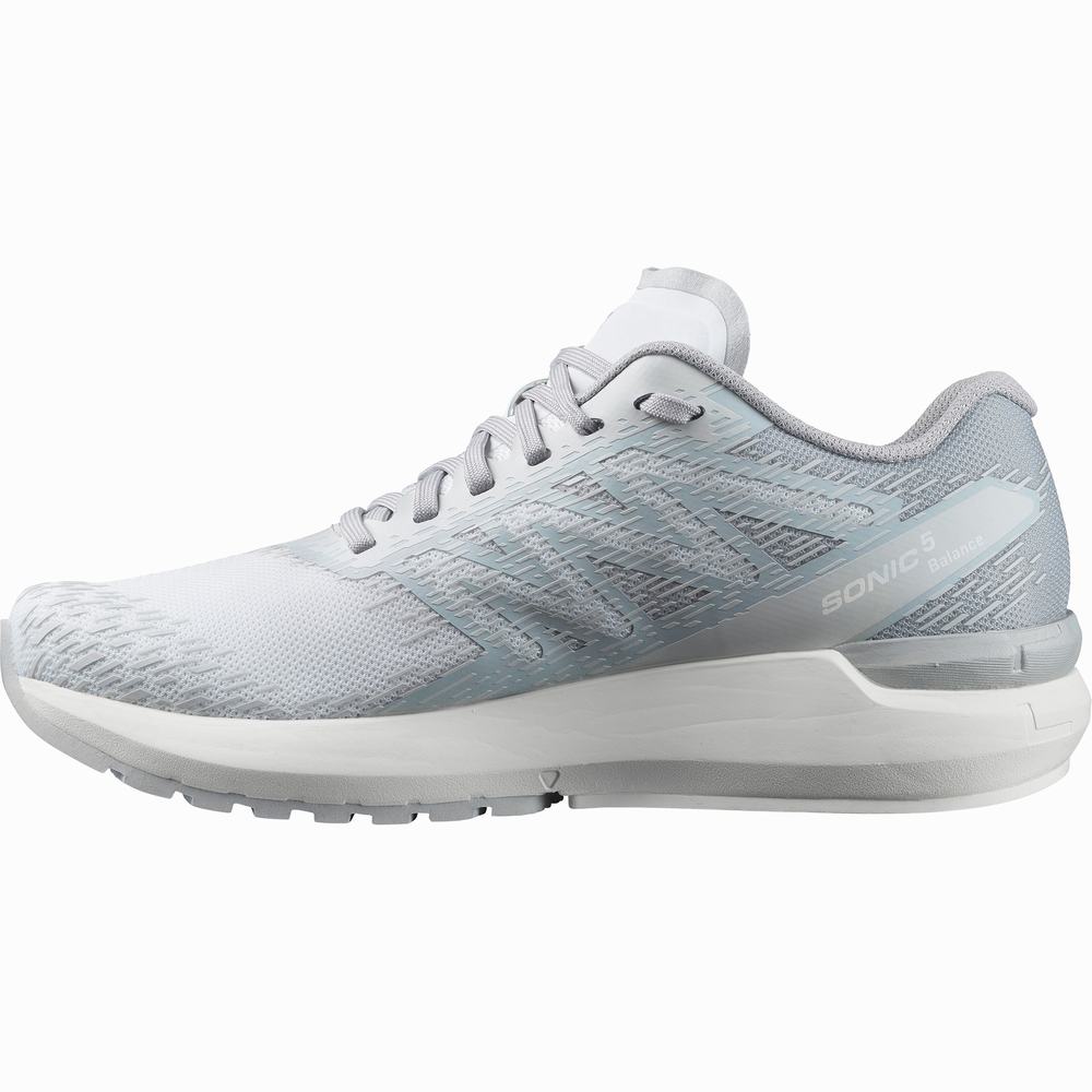 Chaussures Running Salomon Sonic 5 Balance Femme Blanche Bleu | France-6478213