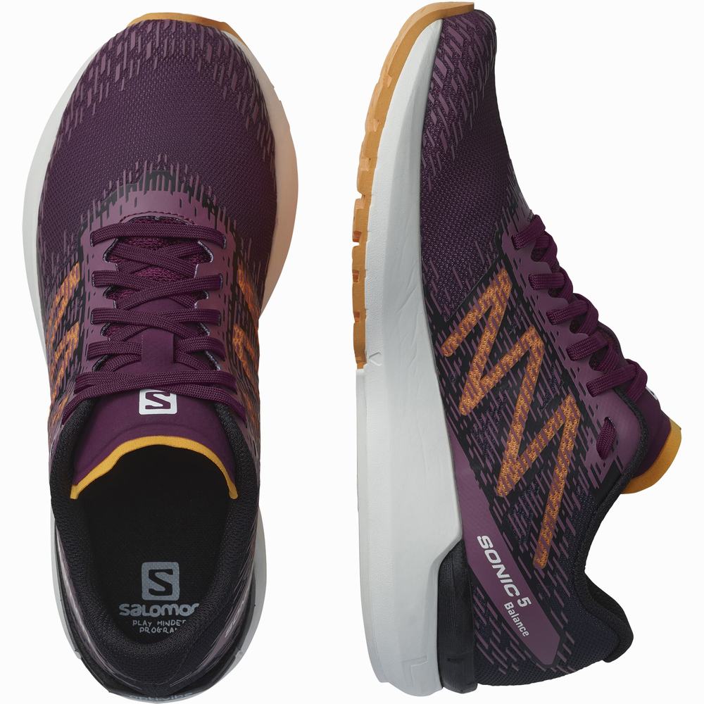 Chaussures Running Salomon Sonic 5 Balance Femme Violette Noir Orange | France-6743509