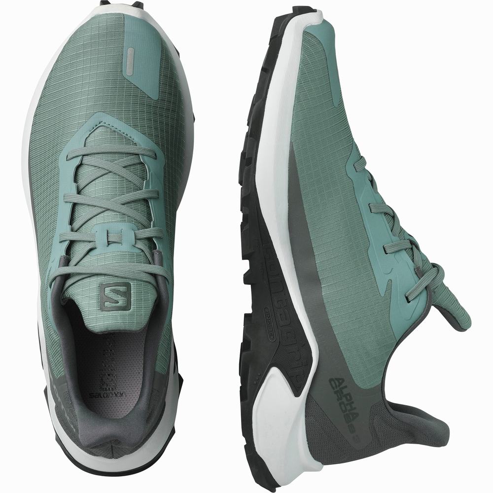 Chaussures Trail Running Salomon Alphacross 3 Homme Turquoise Blanche | France-2496380