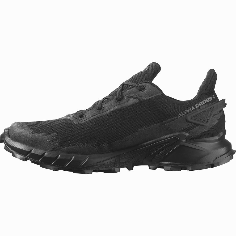 Chaussures Trail Running Salomon Alphacross 4 Gore-tex Homme Noir | France-4081935