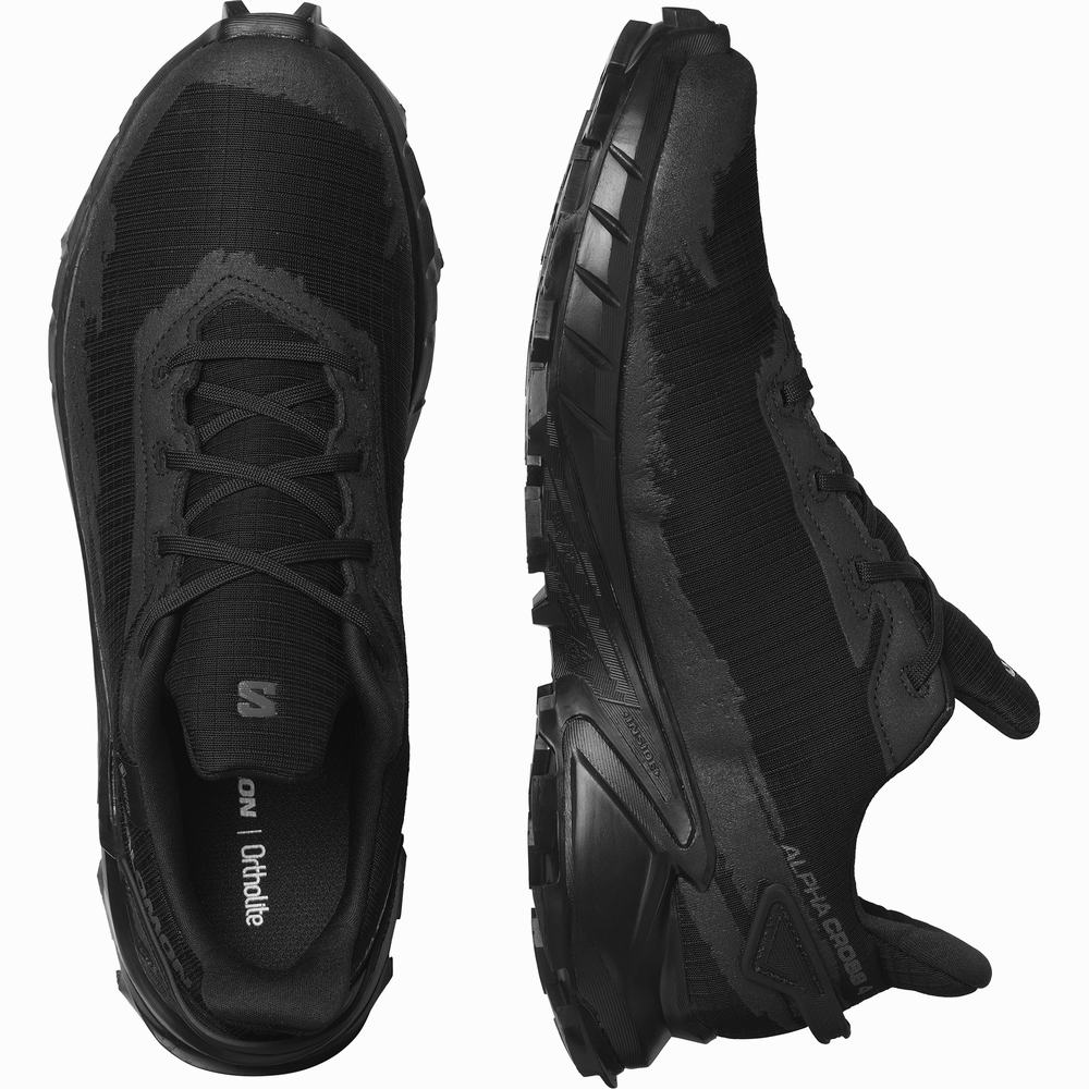 Chaussures Trail Running Salomon Alphacross 4 Gore-tex Homme Noir | France-4081935