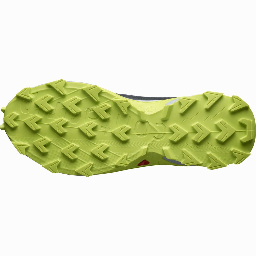 Chaussures Trail Running Salomon Alphacross 4 Gore-tex Homme Grise Vert Clair | France-5962374