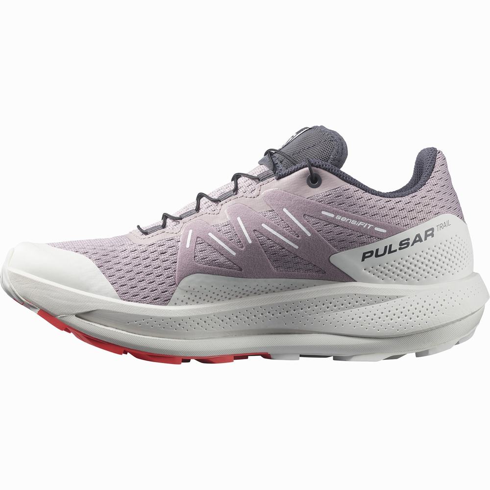 Chaussures Trail Running Salomon Pulsar Trail Femme Violette Blanche Rouge | France-2756018