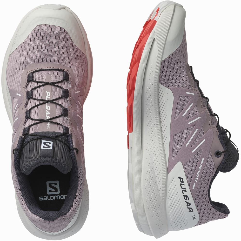 Chaussures Trail Running Salomon Pulsar Trail Femme Violette Blanche Rouge | France-2756018