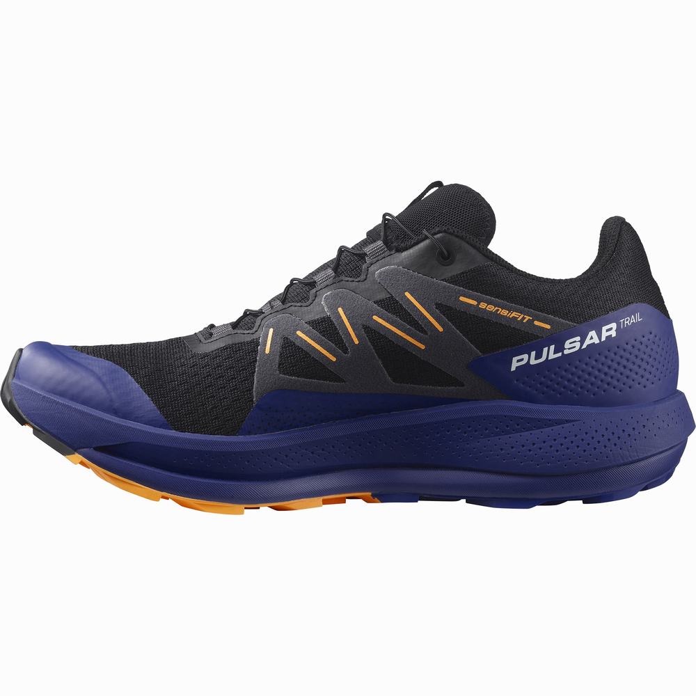 Chaussures Trail Running Salomon Pulsar Trail Homme Noir Bleu Orange | France-5794136