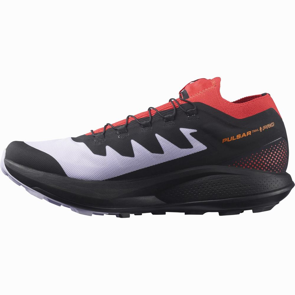 Chaussures Trail Running Salomon Pulsar Trail Pro Homme Violette Rouge Noir | France-6573021