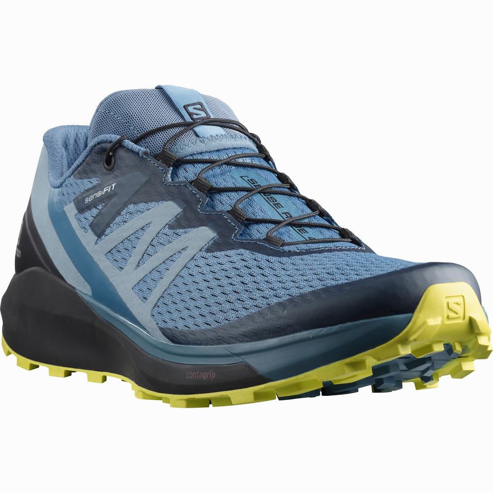 Chaussures Trail Running Salomon Sense Ride 4 Homme Bleu Noir Rose | France-3524108