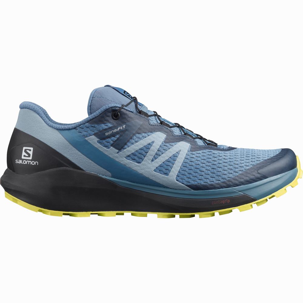 Chaussures Trail Running Salomon Sense Ride 4 Homme Bleu Noir Rose | France-3524108