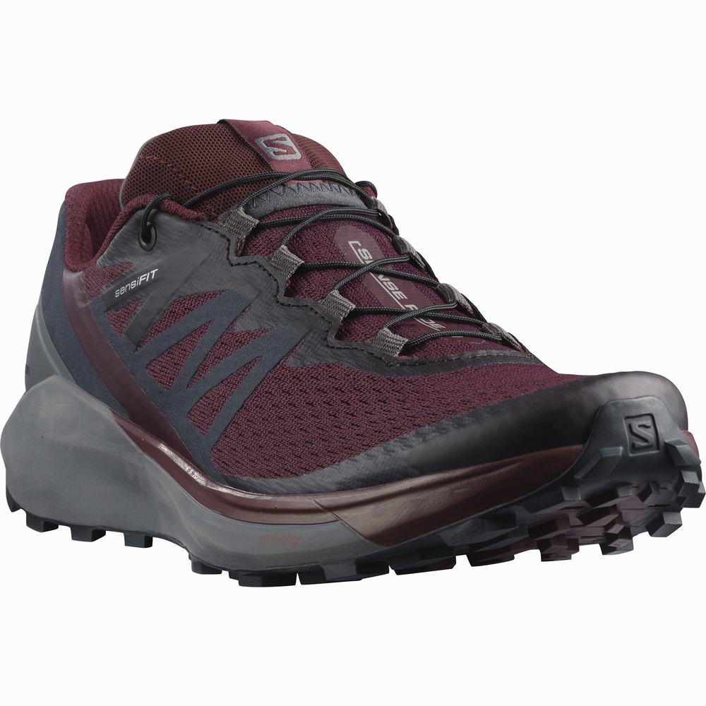 Chaussures Trail Running Salomon Sense Ride 4 Femme Bordeaux Noir | France-4906581