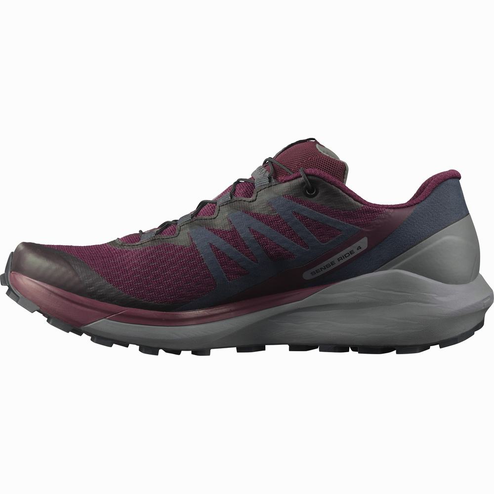 Chaussures Trail Running Salomon Sense Ride 4 Femme Bordeaux Noir | France-4906581