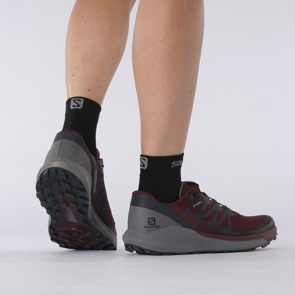 Chaussures Trail Running Salomon Sense Ride 4 Femme Bordeaux Noir | France-4906581