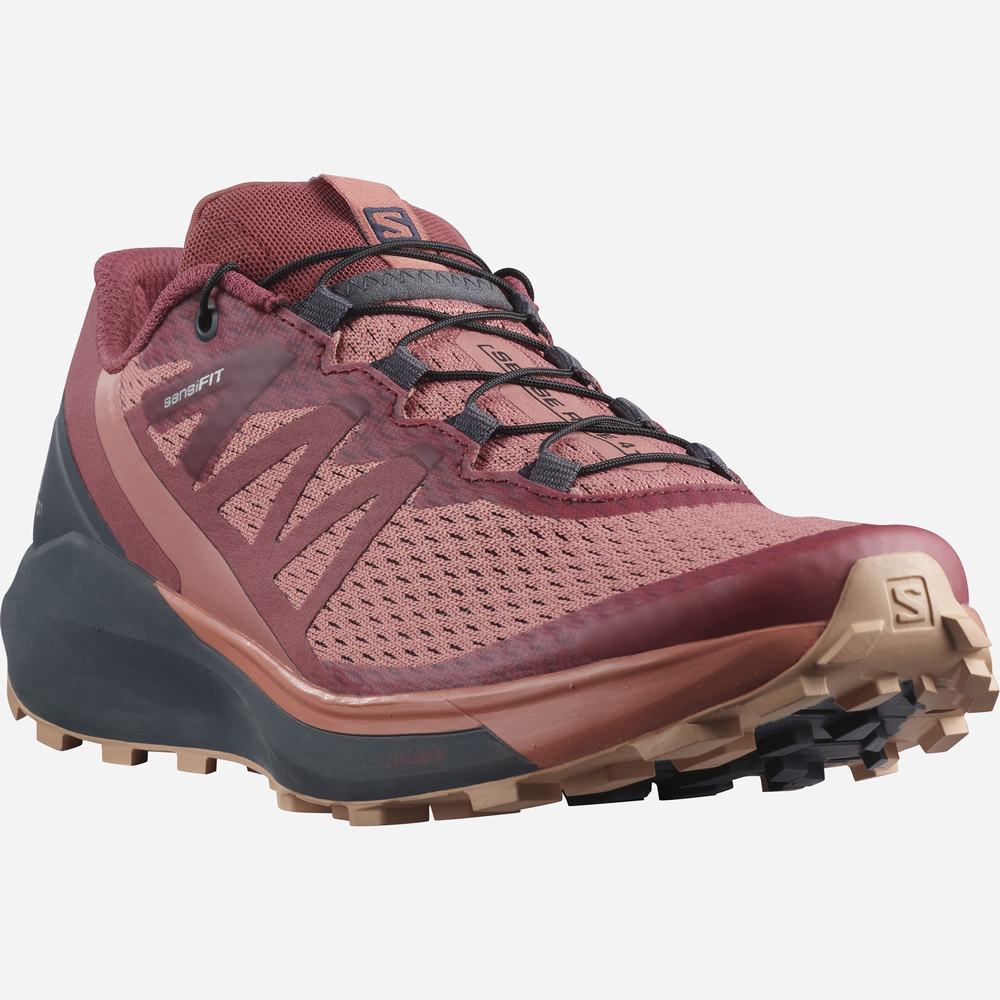 Chaussures Trail Running Salomon Sense Ride 4 Femme Rouge Foncé | France-5196843