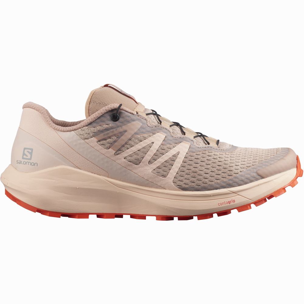 Chaussures Trail Running Salomon Sense Ride 4 Femme Rose Rouge Orange | France-5428193